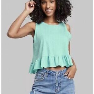 Black Wild Fable cropped peplum tank top